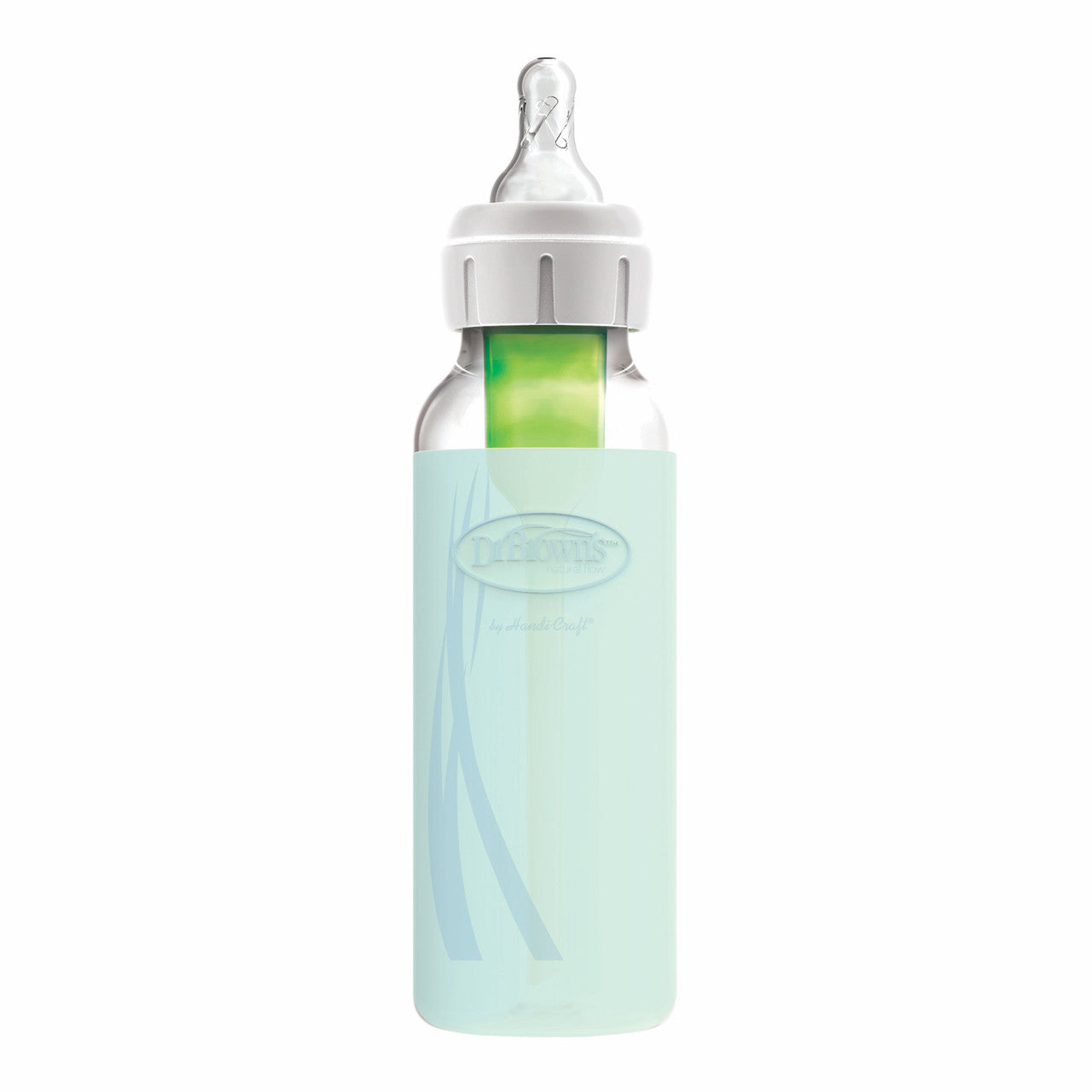 Dr Brown's 250ml Glass Silicone Sleeve Mint - Narrow Neck