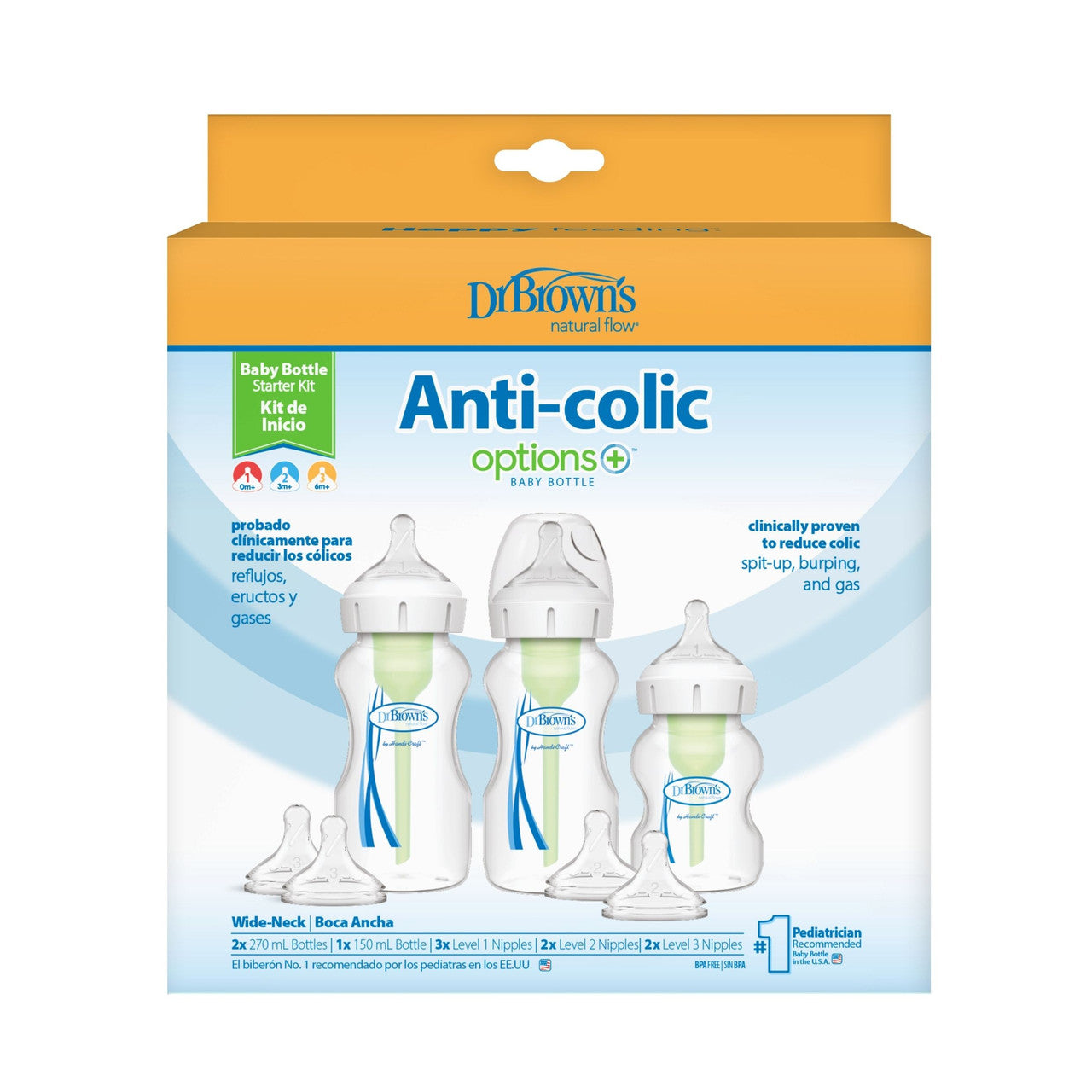 Dr Brown's Options+ Anti-Colic Baby Bottle Starter Kit