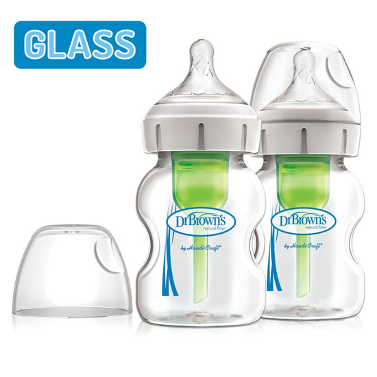 Dr Brown's Options+ Anti-Colic Glass Baby Bottle Starter Kit