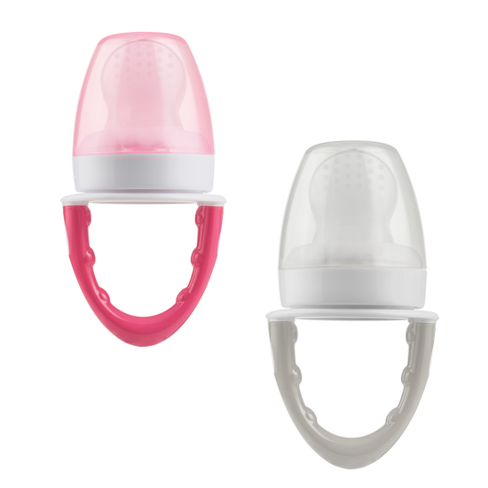 Dr Brown's Silicone Feeder 2 Pack, Grey and Pink