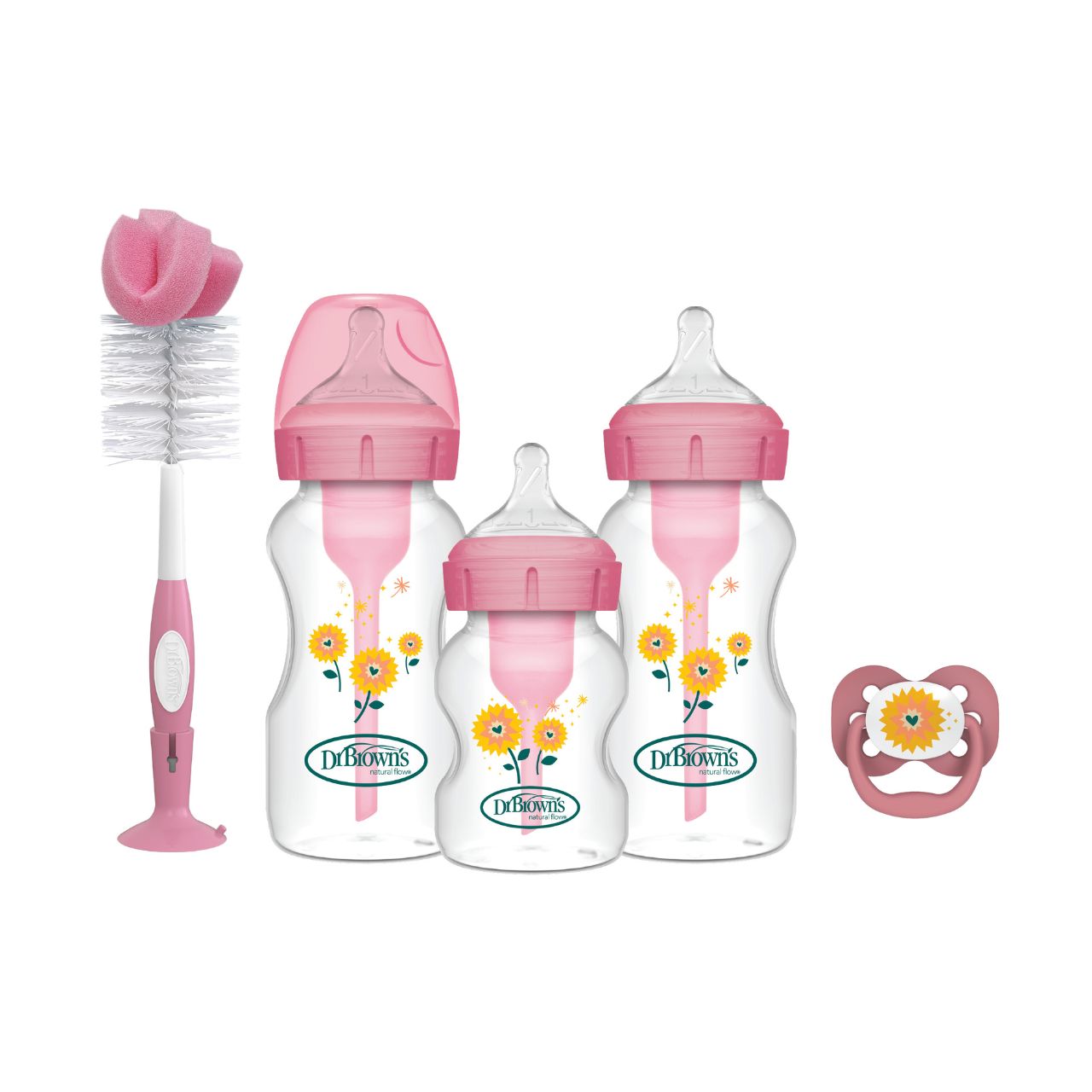 Dr Brown's Anti-Colic Options+ Bottle Pink Gift Set