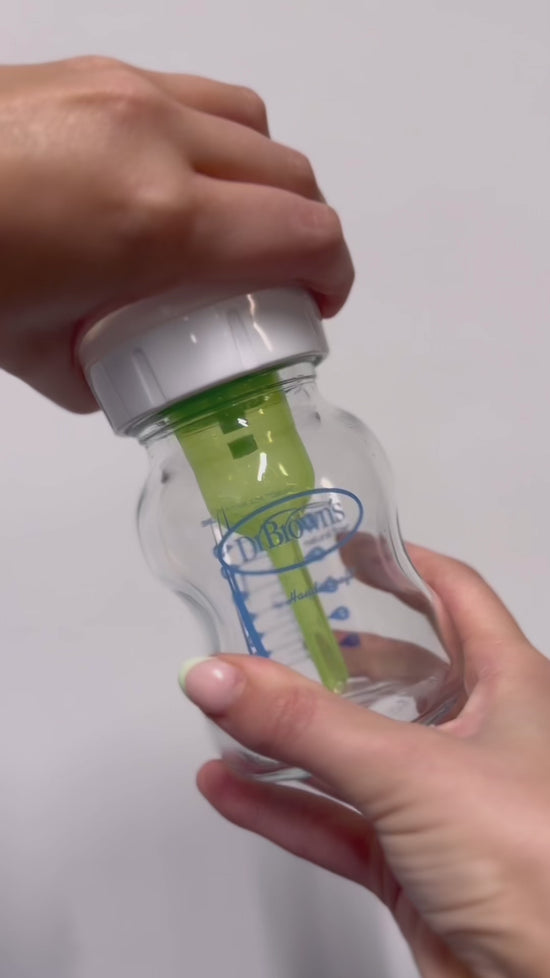 Load and play video in Gallery viewer, Dr Brown&amp;#39;s Options+ Anti-Colic 150ml Single Glass Bottle
