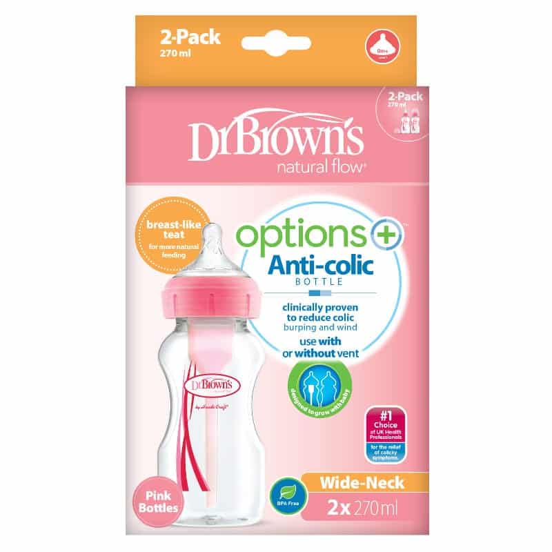 Brown's Natural Flow Bottles Pink 2 ea Dr 