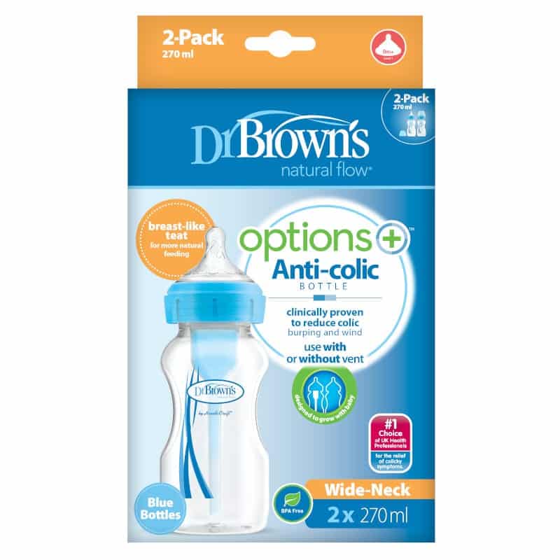 Dr Browns Options 270ml Blue Twin Pack Bottles 